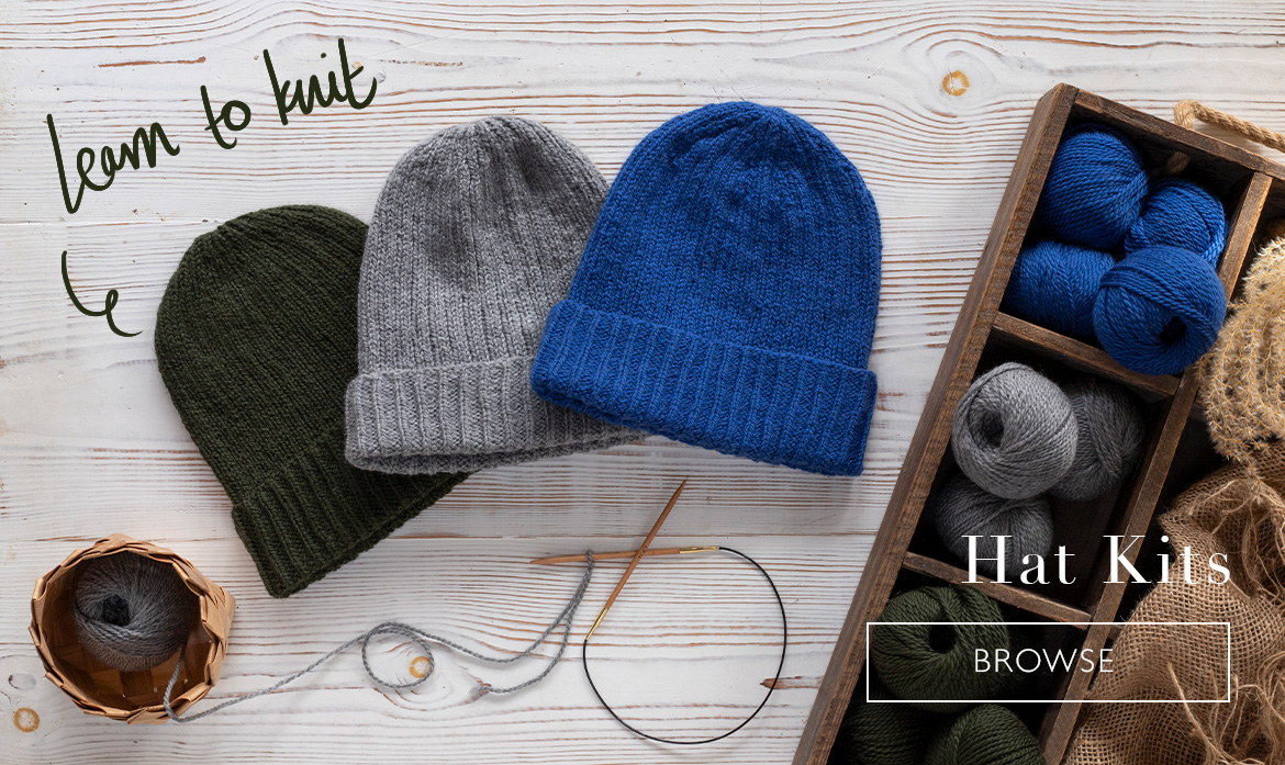 Learn to knit hat kits toft gift new hobby new year